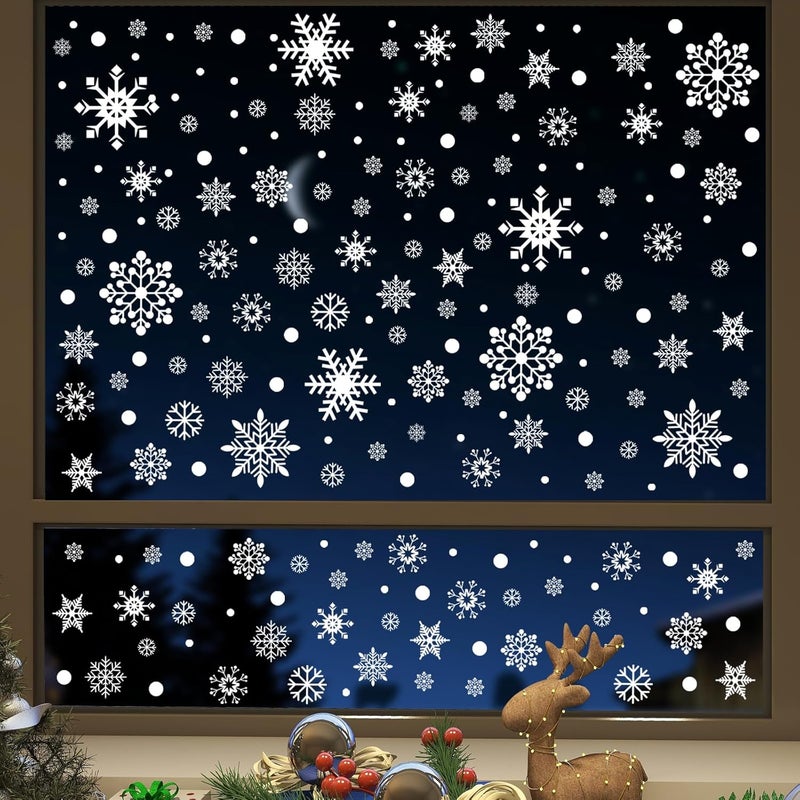 Pseutio 480 PCS Christmas Decorations Window Clings Snowflake Window Clings Stickers for Glass Xmas Decorations - Image 5